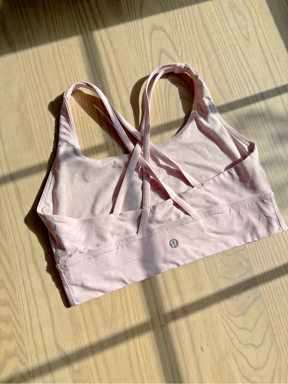 lululemon athletica Pale Pink Crisscross Strappy Sports Bra